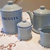 tea coffee sugar canisters blue for sale