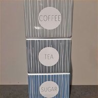 grey tea coffee sugar canisters for sale