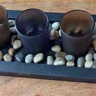 wooden grey candle holders for sale