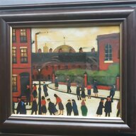 vintage steam train oil painting for sale