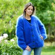 blue mohair cardigan for sale