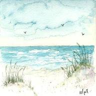 beach watercolour paintings for sale