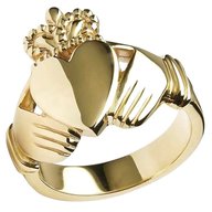 mens gold claddagh ring for sale