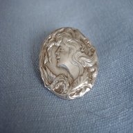 art nouveau silver button for sale