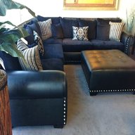 navy blue leather sofa for sale