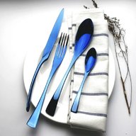 blue cutlery set for sale