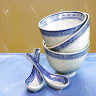 chinese soup bowls and spoons for sale