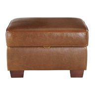 tan leather footstool for sale