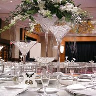 martini glass wedding centerpieces for sale