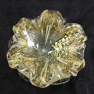 murano glass bowl gold silver for sale