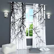 curtains black white for sale