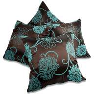 teal brown cushions for sale