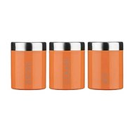 tea coffee sugar canisters orange for sale