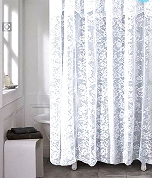 MultiWare Shower Curtain Liner Extra Long Waterproof Bathroom Curtain 180 x 180cm Black