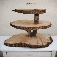 wood slices cake stand for sale