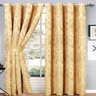 gold damask curtains for sale