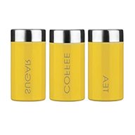 tea coffee sugar canisters yellow for sale