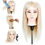 100 real human hair hairdressing training head for sale