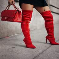 red thigh boots for sale