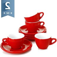 red cups and saucers for sale