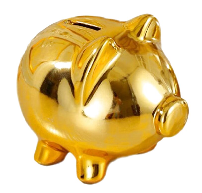 Gold piggy bank