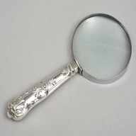vintage silver magnifying glass for sale