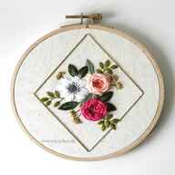 floral embroidery artwork for sale