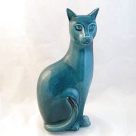 pottery cat blue for sale