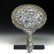 silver enamel mirror for sale