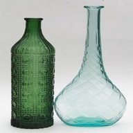 vintage glass bottles green for sale