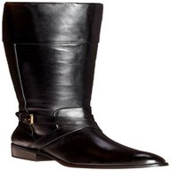womens black leather boots wide calf for sale