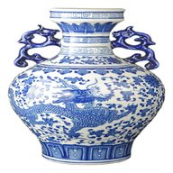 chinese porcelain vase white blue for sale