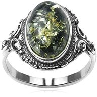 green amber ring for sale