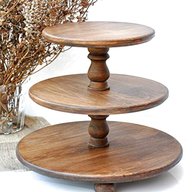 3 tier cake stand wooden for sale