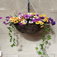 hanging basket silk flowers for sale