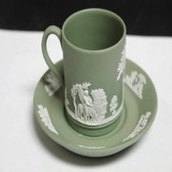 wedgwood cup saucer green for sale