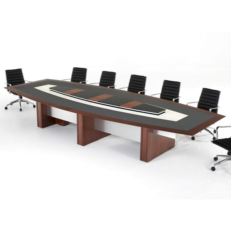 180 cm Office Hippo D-End Meeting Table Oak
