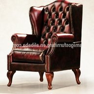 vintage leather chairs wingback for sale