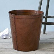 leather waste paper bin for sale