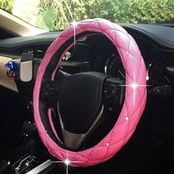 pink leather steering wheel cover for sale