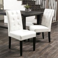 ivory leather dining chairs for sale