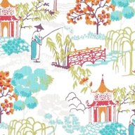 oriental garden fabric for sale