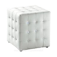 white leather crystal ottoman for sale