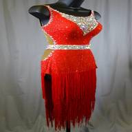 red fringe latin dance dresses for sale