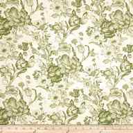 toile fabric green for sale