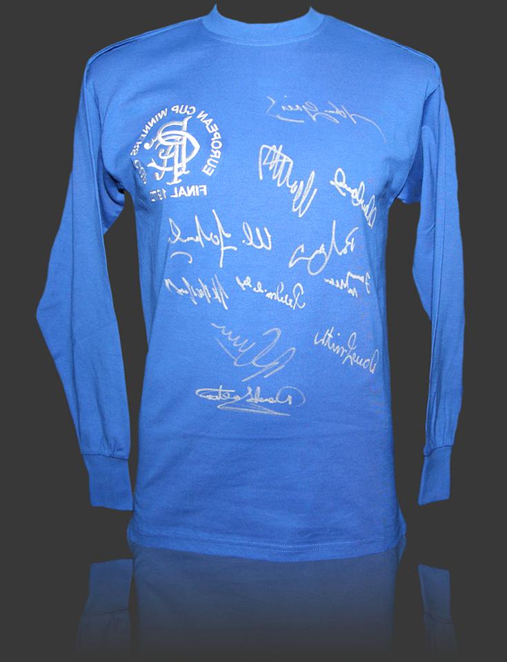 rangers 9 in a row signed shirt