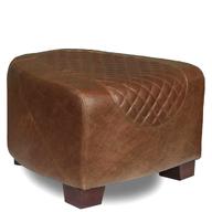 brown leather footstool for sale