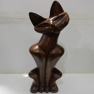 wooden cat sculpture for sale