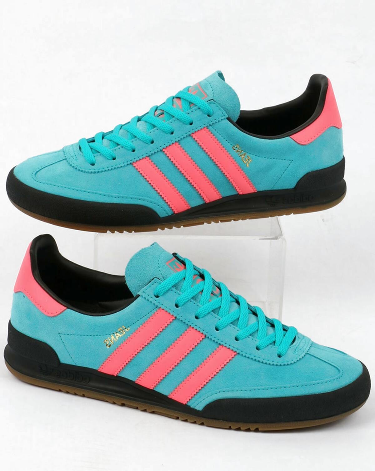 blue and pink adidas
