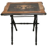 antique folding table inlaid for sale